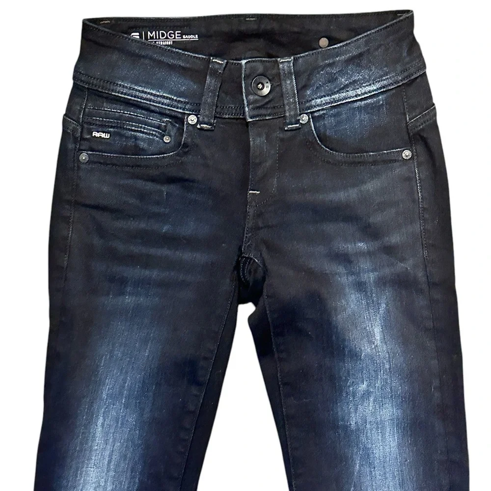 G-Star Raw MIDGE SADDLE STRAIGHT JEANS Size 24 - Picture 2 of 7